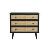 Cómoda de 3 Cajones con Patas de Madera