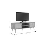 Mueble Mesa TV de Ratán en Color Negro-Natural